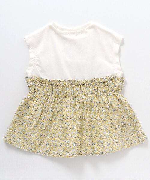 BREEZE(ブリーズ)の「花柄ドッキングTシャツ(Tシャツ/カットソー・キッズ・イエロー/ミント・100/90/110/120/130/140/80)」の8枚目の写真