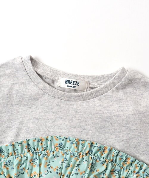 BREEZE(ブリーズ)の「花柄ドッキングTシャツ(Tシャツ/カットソー・キッズ・イエロー/ミント・100/90/110/120/130/140/80)」の9枚目の写真