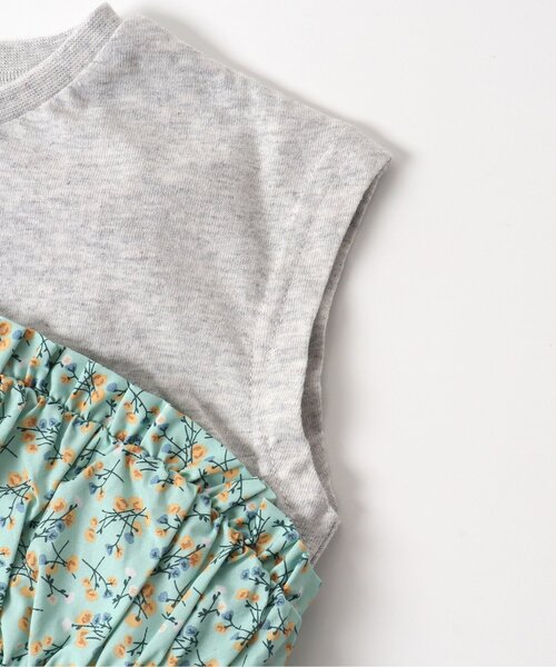 BREEZE(ブリーズ)の「花柄ドッキングTシャツ(Tシャツ/カットソー・キッズ・イエロー/ミント・100/90/110/120/130/140/80)」の10枚目の写真