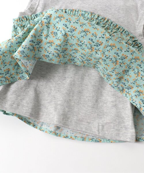BREEZE(ブリーズ)の「花柄ドッキングTシャツ(Tシャツ/カットソー・キッズ・イエロー/ミント・100/90/110/120/130/140/80)」の13枚目の写真