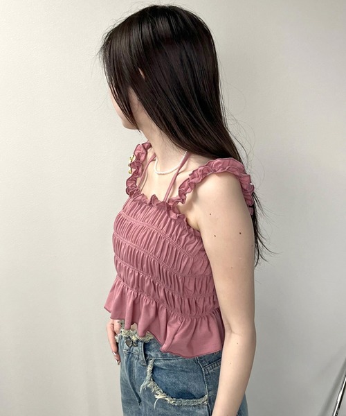 ☆美品☆TADASHI SHOJI ホルターネックトップス　フリル　サイズ4 黒 ☆美品☆TADASHI SHOJI ホルターネックトップス フリル サイズ4