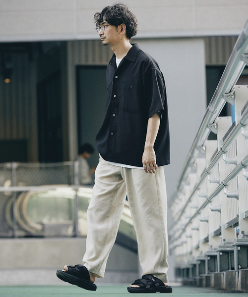 JOURNAL STANDARD relume（ジャーナルスタンダード　レリューム）の「"イージーケア" TECH-LINEN 半袖CPOシャツ（シャツ/ブラウス・メンズ・ブラック/カーキ/ベージュ系その他/コバルトブルー・SMALL/MEDIUM/LARGE）」の10枚目の写真