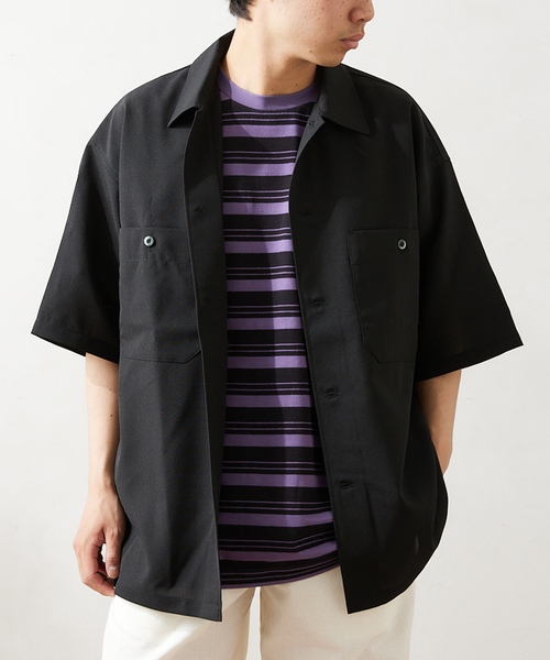 JOURNAL STANDARD relume（ジャーナルスタンダード　レリューム）の「"イージーケア" TECH-LINEN 半袖CPOシャツ（シャツ/ブラウス・メンズ・ブラック/カーキ/ベージュ系その他/コバルトブルー・SMALL/MEDIUM/LARGE）」の14枚目の写真