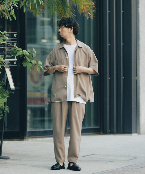 JOURNAL STANDARD relume（ジャーナルスタンダード　レリューム）の「"イージーケア" TECH-LINEN 半袖CPOシャツ（シャツ/ブラウス・メンズ・ブラック/カーキ/ベージュ系その他/コバルトブルー・SMALL/MEDIUM/LARGE）」の19枚目の写真