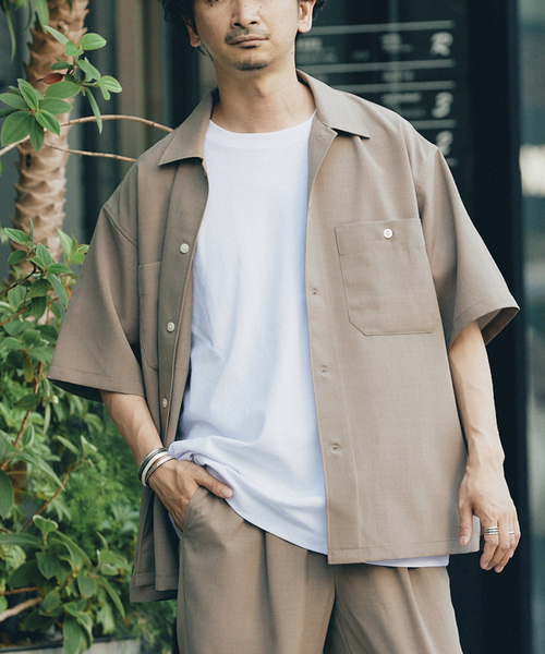 JOURNAL STANDARD relume（ジャーナルスタンダード　レリューム）の「"イージーケア" TECH-LINEN 半袖CPOシャツ（シャツ/ブラウス・メンズ・ブラック/カーキ/ベージュ系その他/コバルトブルー・SMALL/MEDIUM/LARGE）」の21枚目の写真