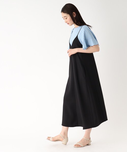 OPAQUE.CLIP（オペークドットクリップ）の「◆バックシャンデザイン キャミワンピース【洗濯機洗い可】（ワンピース・レディース・ブラック/ベージュ/オレンジ・36/38/40/42）」の5枚目の写真