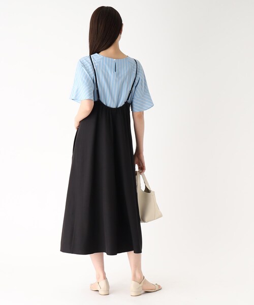 OPAQUE.CLIP（オペークドットクリップ）の「◆バックシャンデザイン キャミワンピース【洗濯機洗い可】（ワンピース・レディース・ブラック/ベージュ/オレンジ・36/38/40/42）」の6枚目の写真