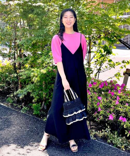 OPAQUE.CLIP（オペークドットクリップ）の「◆バックシャンデザイン キャミワンピース【洗濯機洗い可】（ワンピース・レディース・ブラック/ベージュ/オレンジ・36/38/40/42）」の9枚目の写真