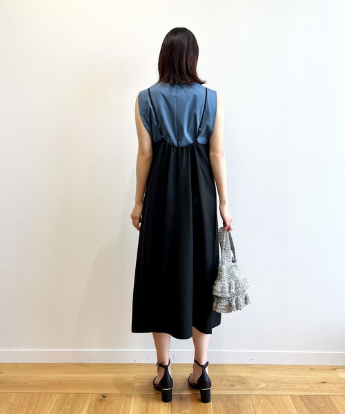 OPAQUE.CLIP（オペークドットクリップ）の「◆バックシャンデザイン キャミワンピース【洗濯機洗い可】（ワンピース・レディース・ブラック/ベージュ/オレンジ・36/38/40/42）」の14枚目の写真