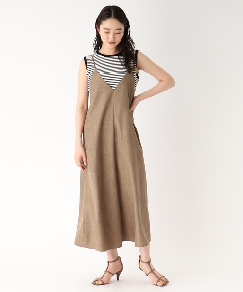 OPAQUE.CLIP（オペークドットクリップ）の「◆バックシャンデザイン キャミワンピース【洗濯機洗い可】（ワンピース・レディース・ブラック/ベージュ/オレンジ・36/38/40/42）」の17枚目の写真