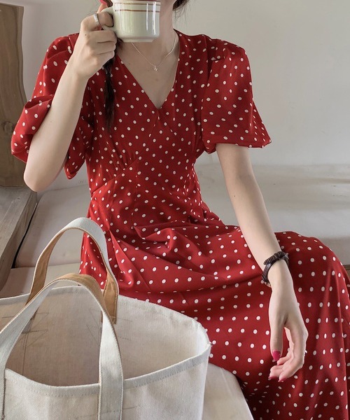 MAISON DE THERESE（メゾン ド テレーズ）の「水玉シフォンワンピース