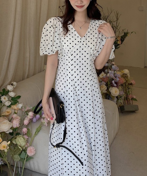 MAISON DE THERESE（メゾン ド テレーズ）の「水玉シフォンワンピース（ワンピース・レディース・レッド/ホワイト/ブラック・FREE）」の14枚目の写真