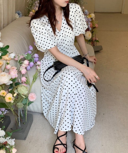 MAISON DE THERESE（メゾン ド テレーズ）の「水玉シフォンワンピース