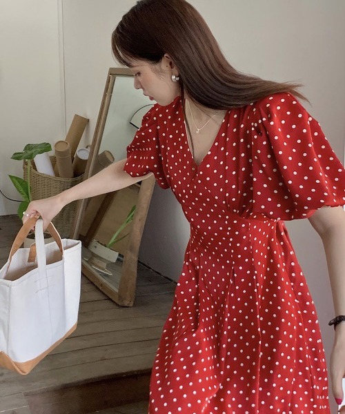 ビンテージ 70s 羽織 水玉 ドット ダルメシアン ワンピース ドレス 美品 ドットティアードフリルマキシワンピミディアムワンピース/山崎