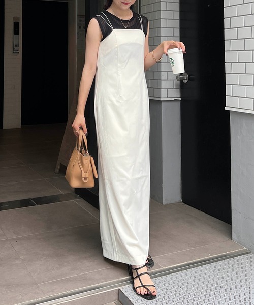 CAPRICIEUX LE'MAGE（カプリシューレマージュ）の「【サイズ展開あり】マルチストラップキャミワンピース（ワンピース・レディース・オフホワイト/ブラック/ベージュ・FREE/S）」の13枚目の写真