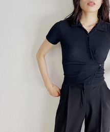 ISOOK | 【ZOZO限定】Asymmetry 2way rib polo shirt / アシンメトリー2wayリブポロシャツ(ポロシャツ)