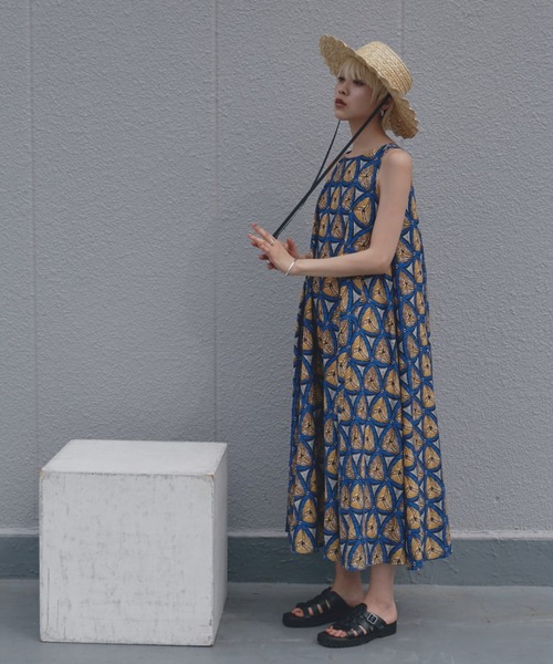 ROSE BUD（ローズバッド）の「アフリカンプリントワンピース（ワンピース・レディース・グリーン/ブルー・FREE）」の16枚目の写真