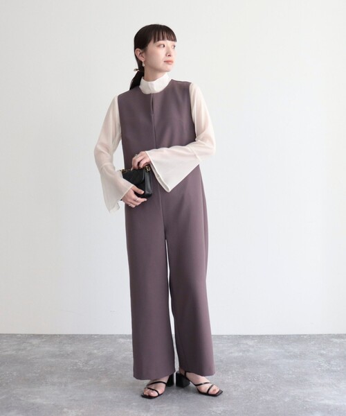 fredy emue(フレディエミュ)の「【オケージョン対応】ダブルクロスオールインワン(つなぎ/オールインワン・レディース・ブラウン/ブラック/キャメル・36/38)」の14枚目の写真