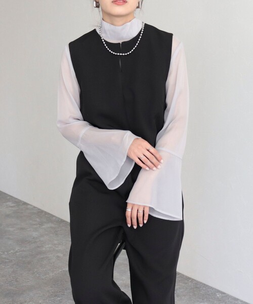 fredy emue(フレディエミュ)の「【オケージョン対応】ダブルクロスオールインワン(つなぎ/オールインワン・レディース・ブラウン/ブラック/キャメル・36/38)」の13枚目の写真