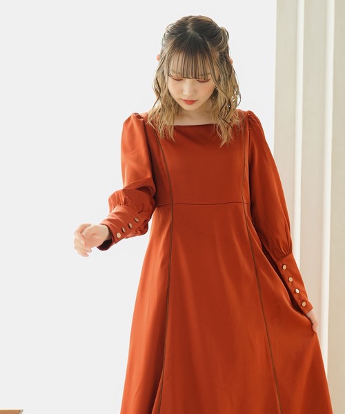 moulis'(ムーリス)の「2WAYボリュームスリーブワンピース(ワンピース・レディース・ベージュ/グリーン/オレンジ・MEDIUM/LARGE)」の3枚目の写真