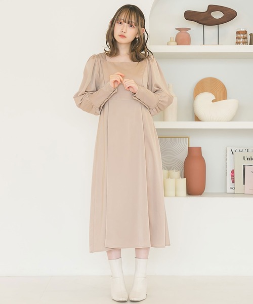 moulis'(ムーリス)の「2WAYボリュームスリーブワンピース(ワンピース・レディース・ベージュ/グリーン/オレンジ・MEDIUM/LARGE)」の6枚目の写真