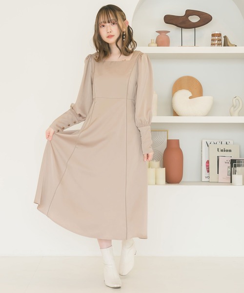 moulis'(ムーリス)の「2WAYボリュームスリーブワンピース(ワンピース・レディース・ベージュ/グリーン/オレンジ・MEDIUM/LARGE)」の4枚目の写真