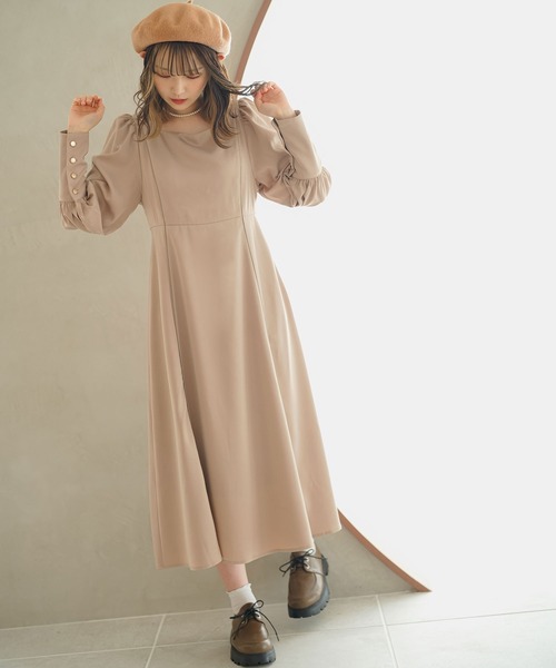 moulis'(ムーリス)の「2WAYボリュームスリーブワンピース(ワンピース・レディース・ベージュ/グリーン/オレンジ・MEDIUM/LARGE)」の10枚目の写真
