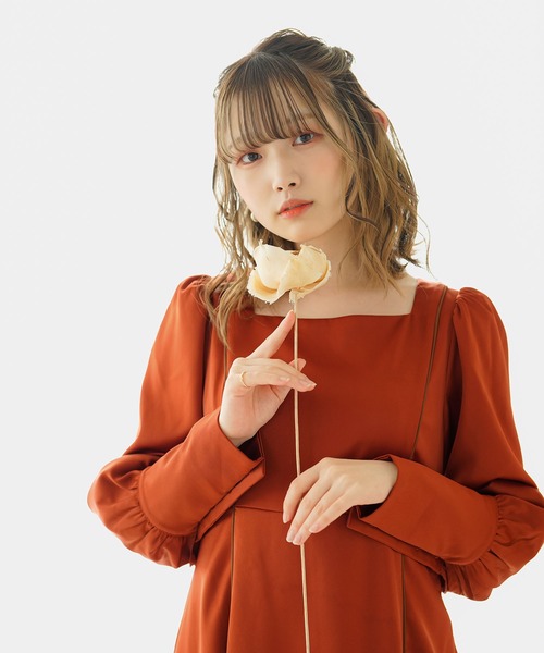 moulis'(ムーリス)の「2WAYボリュームスリーブワンピース(ワンピース・レディース・ベージュ/グリーン/オレンジ・MEDIUM/LARGE)」の9枚目の写真