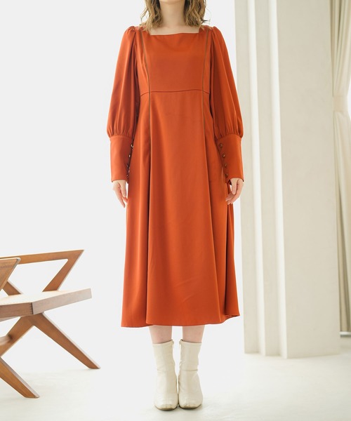 moulis'(ムーリス)の「2WAYボリュームスリーブワンピース(ワンピース・レディース・ベージュ/グリーン/オレンジ・MEDIUM/LARGE)」の5枚目の写真