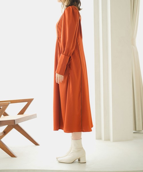 moulis'(ムーリス)の「2WAYボリュームスリーブワンピース(ワンピース・レディース・ベージュ/グリーン/オレンジ・MEDIUM/LARGE)」の11枚目の写真