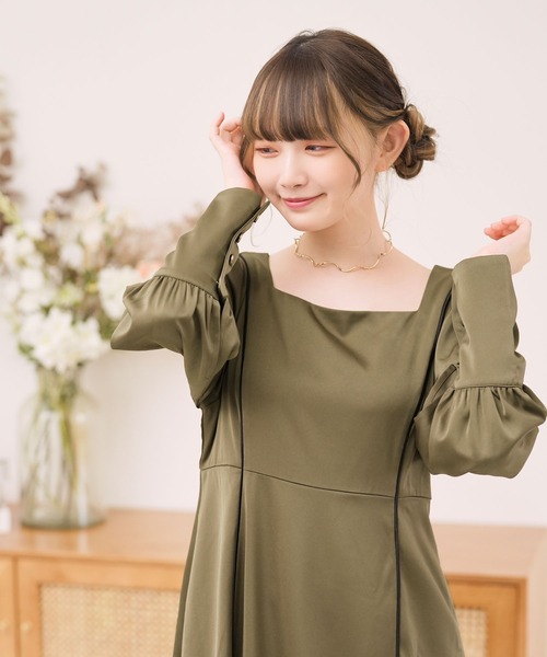 moulis'(ムーリス)の「2WAYボリュームスリーブワンピース(ワンピース・レディース・ベージュ/グリーン/オレンジ・MEDIUM/LARGE)」の21枚目の写真