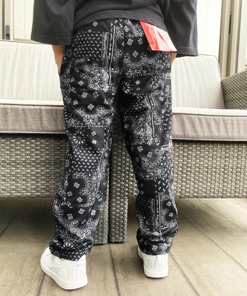 セール】2本ライン / ペイズリー柄シェフパンツ（スウェットパンツ