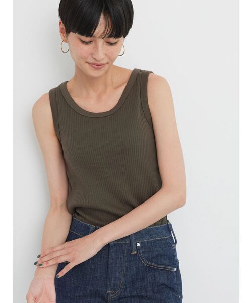 AMERICAN HOLIC（アメリカンホリック）の「抗菌防臭針抜きリブタンクトップ（インナーウェア/肌着・レディース・カーキ/アイボリー/ブラック・L/M）」の18枚目の写真
