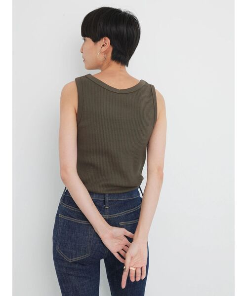 AMERICAN HOLIC（アメリカンホリック）の「抗菌防臭針抜きリブタンクトップ（インナーウェア/肌着・レディース・カーキ/アイボリー/ブラック・L/M）」の7枚目の写真