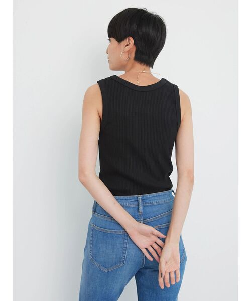 AMERICAN HOLIC（アメリカンホリック）の「抗菌防臭針抜きリブタンクトップ（インナーウェア/肌着・レディース・カーキ/アイボリー/ブラック・L/M）」の13枚目の写真