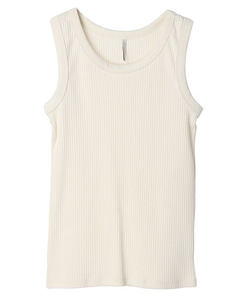 AMERICAN HOLIC（アメリカンホリック）の「抗菌防臭針抜きリブタンクトップ（インナーウェア/肌着・レディース・カーキ/アイボリー/ブラック・L/M）」の8枚目の写真