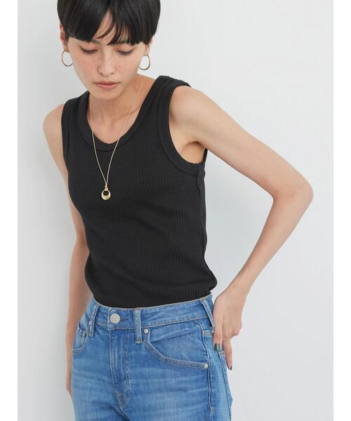 AMERICAN HOLIC（アメリカンホリック）の「抗菌防臭針抜きリブタンクトップ（インナーウェア/肌着・レディース・カーキ/アイボリー/ブラック・L/M）」の17枚目の写真
