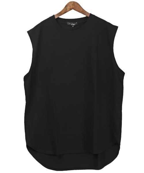 LUXSTYLE（ラグスタイル）の「シルケットライクノースリーブ（Tシャツ/カットソー・メンズ・ホワイト/ブラック/グリーン・L/M/XL）」の9枚目の写真