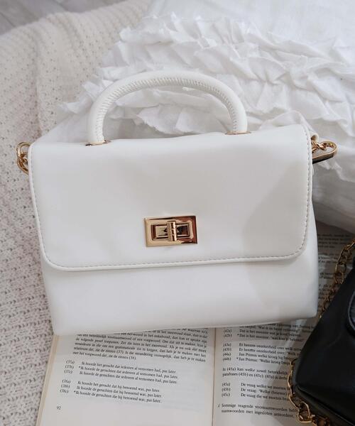 WEGO(ウィゴー)の「WEGO/ハンドルミニチェーンショルダー(ショルダーバッグ・レディース・ブラック/ブラック系その他/ホワイト・FREE)」の14枚目の写真