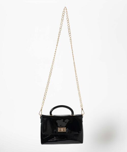 WEGO(ウィゴー)の「WEGO/ハンドルミニチェーンショルダー(ショルダーバッグ・レディース・ブラック/ブラック系その他/ホワイト・FREE)」の17枚目の写真