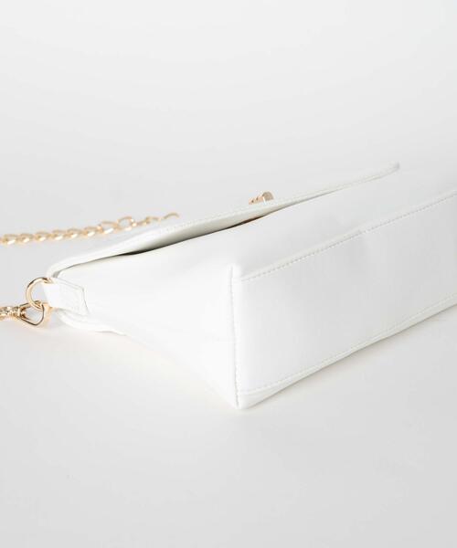 WEGO(ウィゴー)の「WEGO/ハンドルミニチェーンショルダー(ショルダーバッグ・レディース・ブラック/ブラック系その他/ホワイト・FREE)」の15枚目の写真