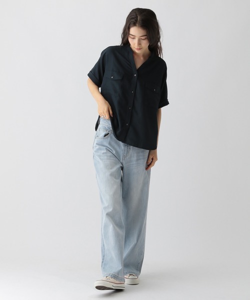 saloon(サルーン)の「SALOON(サルーン)/《再入荷・新色登場》ワイドデニム【手洗い可】(デニムパンツ・レディース・ブラック/ライトブルー/ブルー/ホワイト/ベージュ・X-SMALL/MEDIUM/SMALL)」の15枚目の写真