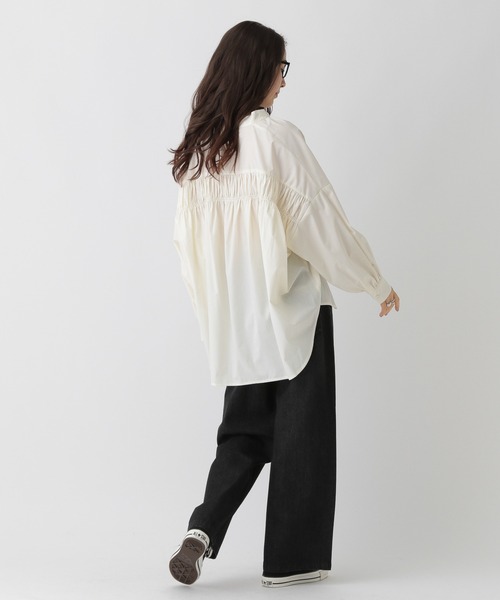 saloon(サルーン)の「SALOON(サルーン)/《再入荷・新色登場》ワイドデニム【手洗い可】(デニムパンツ・レディース・ブラック/ライトブルー/ブルー/ホワイト/ベージュ・X-SMALL/MEDIUM/SMALL)」の18枚目の写真