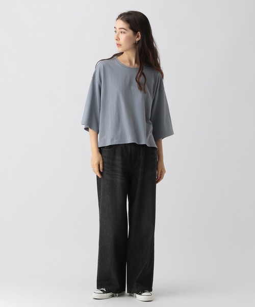 saloon(サルーン)の「SALOON(サルーン)/《再入荷・新色登場》ワイドデニム【手洗い可】(デニムパンツ・レディース・ブラック/ライトブルー/ブルー/ホワイト/ベージュ・X-SMALL/MEDIUM/SMALL)」の22枚目の写真