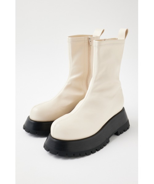 MOUSSY（マウジー）の「STRETCH CHUNKY ブーツ（ブーツ・レディース・ブラック/アイボリー・SMALL/LARGE/MEDIUM）」の12枚目の写真