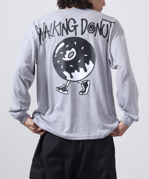 FUNALIVE（ファンアライブ）の「WALKING DONUT　刺繍＆プリント　ロングスリーブTシャツ（Tシャツ/カットソー・メンズ・ホワイト/ブルー/ブラック/ブラック系その他2/杢グレー/グレー/ブルー系その他2/ホワイト系その他2/スミクロ・M/L/LL）」の7枚目の写真