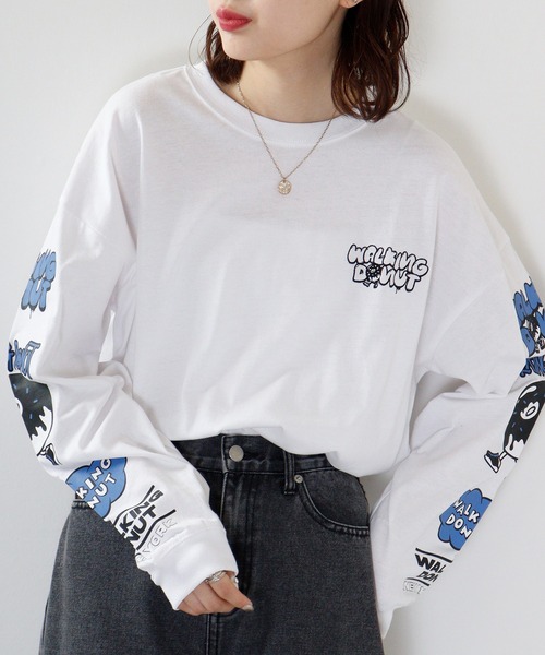 セール】WALKING DONUT 刺繍＆プリント ロングスリーブTシャツ