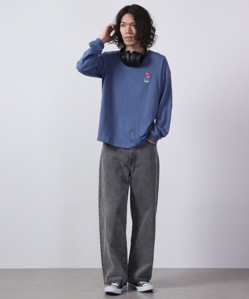 FUNALIVE（ファンアライブ）の「WALKING DONUT　刺繍＆プリント　ロングスリーブTシャツ（Tシャツ/カットソー・メンズ・ホワイト/ブルー/ブラック/ブラック系その他2/杢グレー/グレー/ブルー系その他2/ホワイト系その他2/スミクロ・M/L/LL）」の20枚目の写真