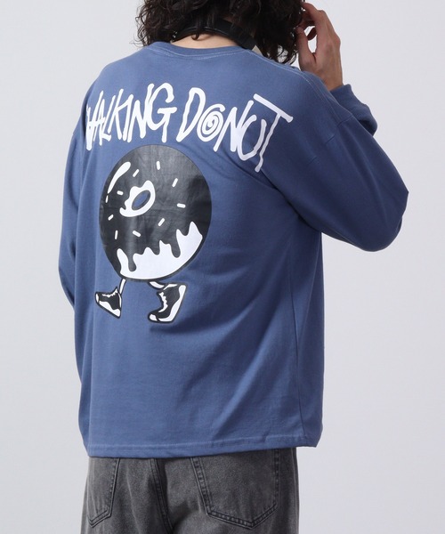 FUNALIVE（ファンアライブ）の「WALKING DONUT　刺繍＆プリント　ロングスリーブTシャツ（Tシャツ/カットソー・メンズ・ホワイト/ブルー/ブラック/ブラック系その他2/杢グレー/グレー/ブルー系その他2/ホワイト系その他2/スミクロ・M/L/LL）」の22枚目の写真