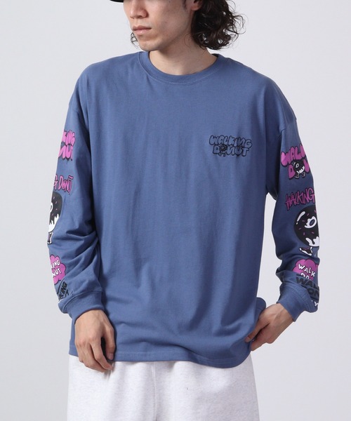 FUNALIVE（ファンアライブ）の「WALKING DONUT　刺繍＆プリント　ロングスリーブTシャツ（Tシャツ/カットソー・メンズ・ホワイト/ブルー/ブラック/ブラック系その他2/杢グレー/グレー/ブルー系その他2/ホワイト系その他2/スミクロ・M/L/LL）」の12枚目の写真